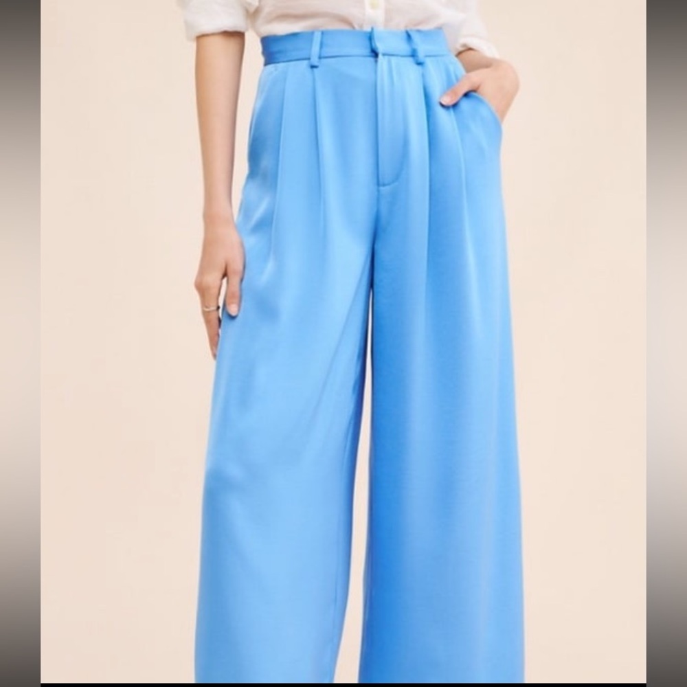 PRETTYGARDEN Womens Wide Leg Sky Blue Dress Pants | XL
